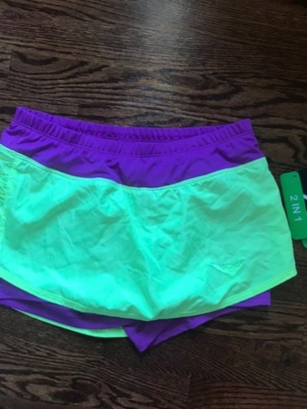 Women Athletic Skort Skirt Built In Shorts Size Small Green Purple New With Tags